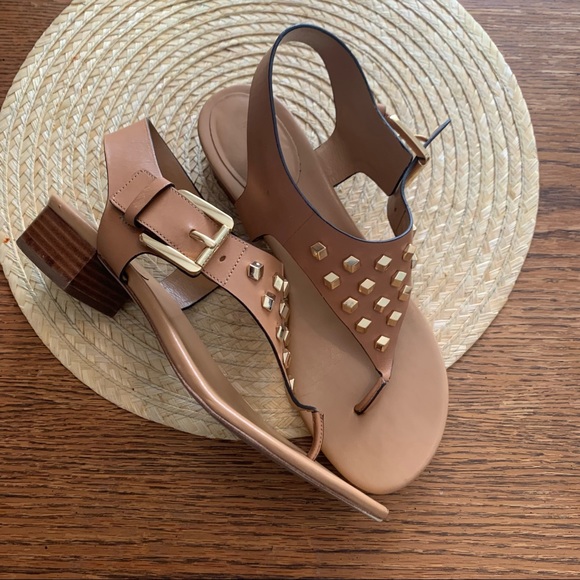 Michael Kors Shoes - Michael Kors Slip-on Gold Stud Detailing Sandals